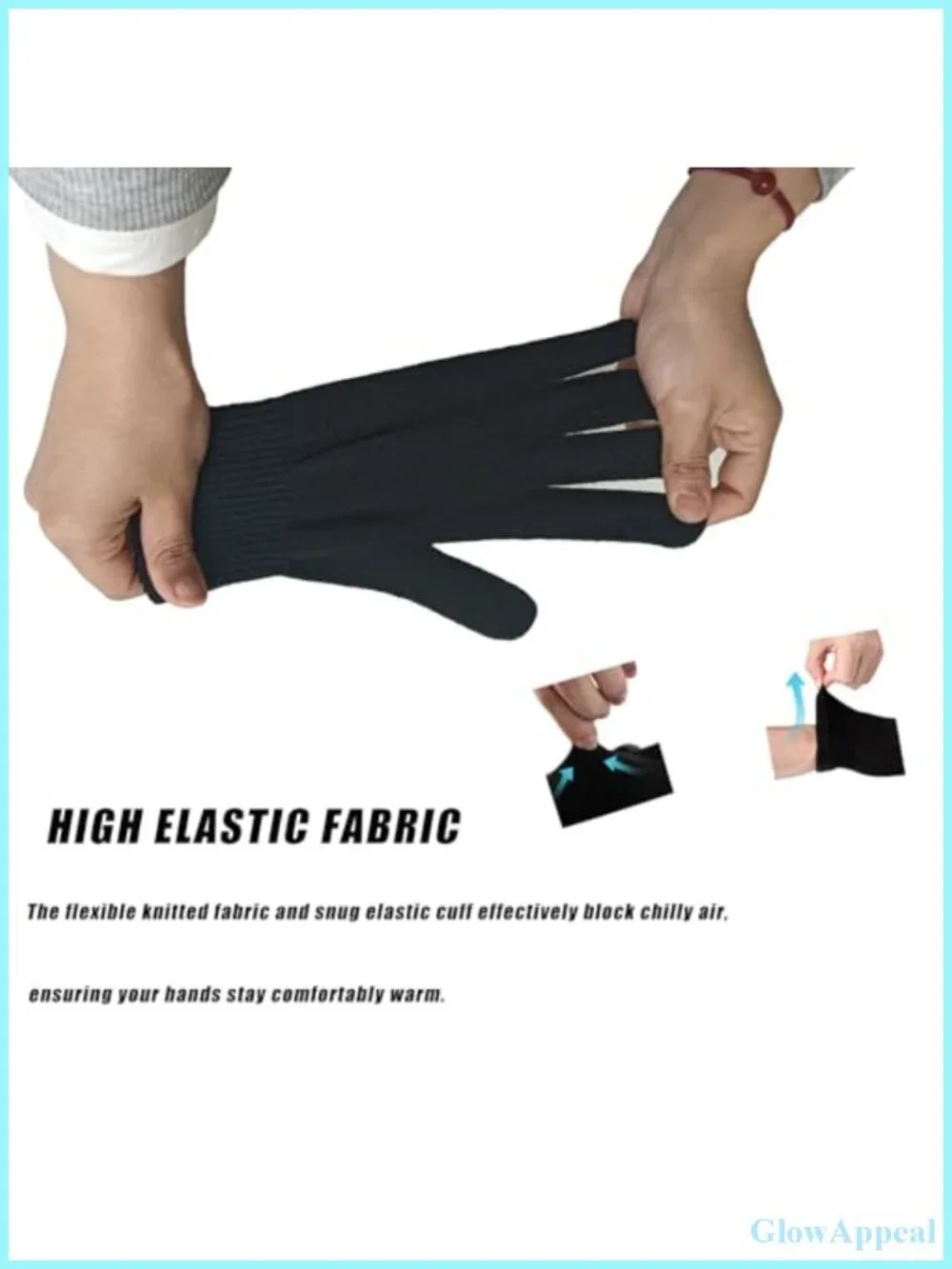 6 Pairs Knit Gloves One Size Winter Warm Stretchy Acrylic Unisex